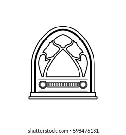 Antique radio stereo icon vector illustration graphic design