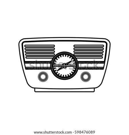 Antique radio stereo icon vector illustration graphic design
