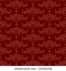 antique red ornament seamless pattern
