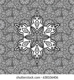 Antique repeatable wallpaper. Dim floral ornament in baroque style. Dim element on gray background. Damask seamless repeating pattern.