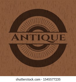 Antique retro style wooden emblem. Vector Illustration.