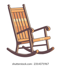 an antique rocking chair icon isolated