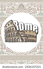 Antique Rome Design With Ancient Rome Patterns Rome Colliseum Design  