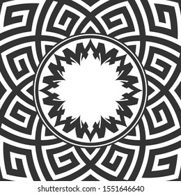 Antique round pattern ornament. Abstract round ornamental decoration. 