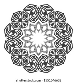 Antique round pattern ornament. Abstract round ornamental decoration. 
