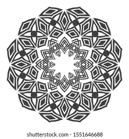 Antique round pattern ornament. Abstract round ornamental decoration. 