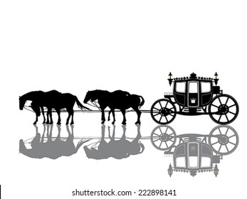 Antique royal coach with four horses