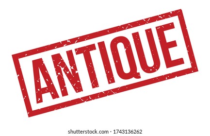 Antique Rubber Stamp. Red Antique Rubber Grunge Stamp Seal Vector Illustration