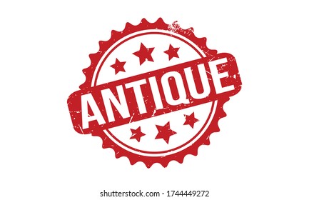 Antique Rubber Stamp. Red Antique Rubber Grunge Stamp Seal Vector Illustration