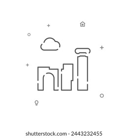 Antique ruins simple vector line icon. Symbol, pictogram, sign isolated on white background. Editable stroke. Adjust line weight.