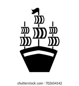 antique sailboat isolated icon