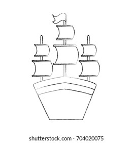 antique sailboat isolated icon