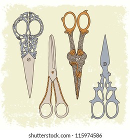 antique scissors set