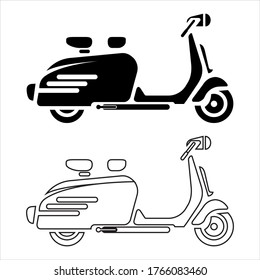 Antique scooter design illustrations template can be used for symbol web, background