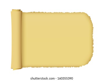 Antique scroll on white.