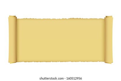 Antique scroll on white.