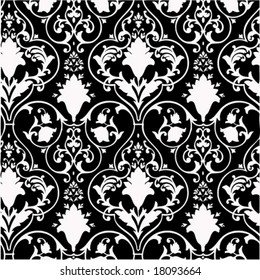 Antique scroll wallpaper - seamless and vector