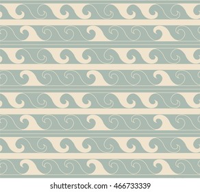 Antique seamless background 445 curve wave primitive geometry pattern

