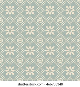 Antique seamless background 451 geometry check cross square rhomb flower
