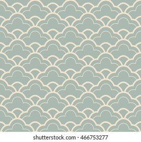 Antique seamless background 467 oriental vintage blue golden curve line scale
