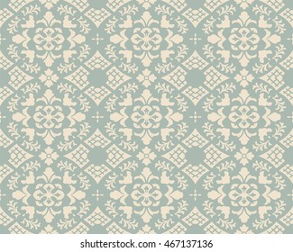 Antique seamless background 515 vintage curve cross flower leaf check geometry
