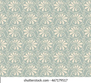 Antique seamless background 551 vintage spiral curve round fan leaf
