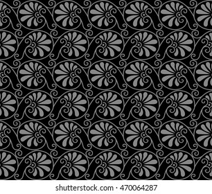 Antique seamless background 551 vintage spiral curve round fan leaf
