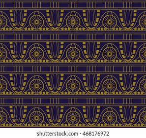 Antique seamless background aboriginal round flower curve square geometry
