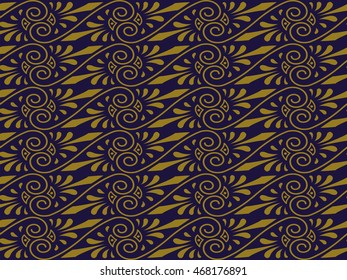 Antique seamless background aboriginal spiral cross vine flower
