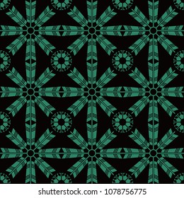 Antique seamless background Arrow Feather Cross Flower, Ideal for wallpaper decoration or greeting card design template.