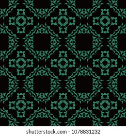 Antique seamless background Botanic Curve Cross Leaf Flower, Ideal for wallpaper decoration or greeting card design template.