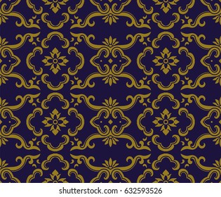 Antique seamless background botanic curve frame flower