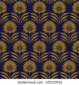 Antique seamless background botanic garden point leaf flower