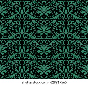 Antique seamless background botanic garden flower cross leaf vine