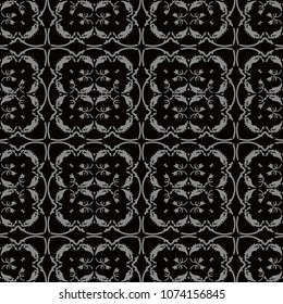 Antique seamless background Botanic Spiral Curve Cross Vine Leaf Flower, Ideal for wallpaper decoration or greeting card design template.