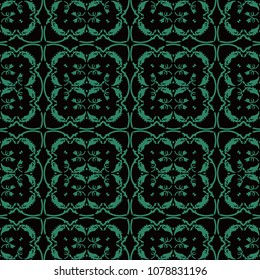 Antique seamless background Botanic Spiral Curve Cross Vine Leaf Flower, Ideal for wallpaper decoration or greeting card design template.