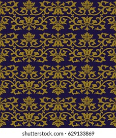 Antique seamless background botanic spiral cross flower vine