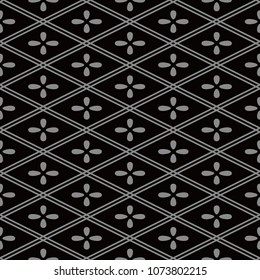 Antique seamless background Check Cross Frame Line Flower, Ideal for wallpaper decoration or greeting card design template.