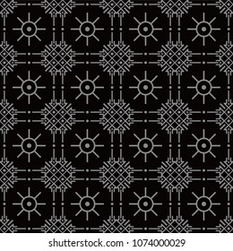 Antique seamless background Check Cross Round Dot Line Flower, Ideal for wallpaper decoration or greeting card design template.