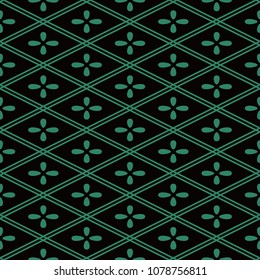 Antique seamless background Check Cross Frame Line Flower, Ideal for wallpaper decoration or greeting card design template.
