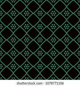 Antique seamless background Check Diamond Cross Frame Dot Flower, Ideal for wallpaper decoration or greeting card design template.