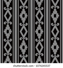 Antique seamless background Check Square Curve Cross Flower Frame Line, Ideal for wallpaper decoration or greeting card design template.