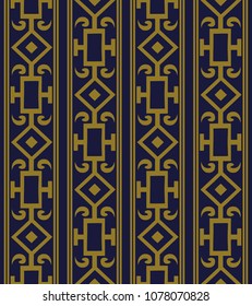 Antique seamless background Check Square Curve Cross Frame Line, Ideal for wallpaper decoration or greeting card design template.