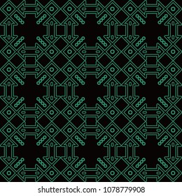 Antique seamless background Check Square Cross Frame Dot Line, Ideal for wallpaper decoration or greeting card design template.