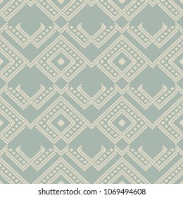 Antique seamless background Check Triangle Geometry Cross Stitch Line, Ideal for wallpaper decoration or greeting card design template.