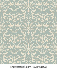 Antique seamless background Chinese botanic garden spiral vine flower leaf