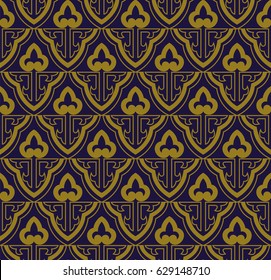 Antique seamless background Chinese curve outline geometry frame