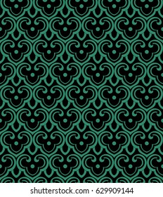 Antique seamless background Chinese curve spiral cross scale chintz
