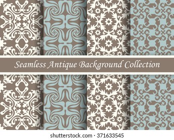 Antique seamless background collection brown and blue_28
