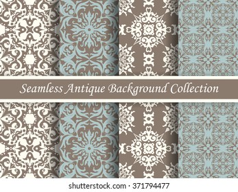 Antique seamless background collection brown and blue_90
